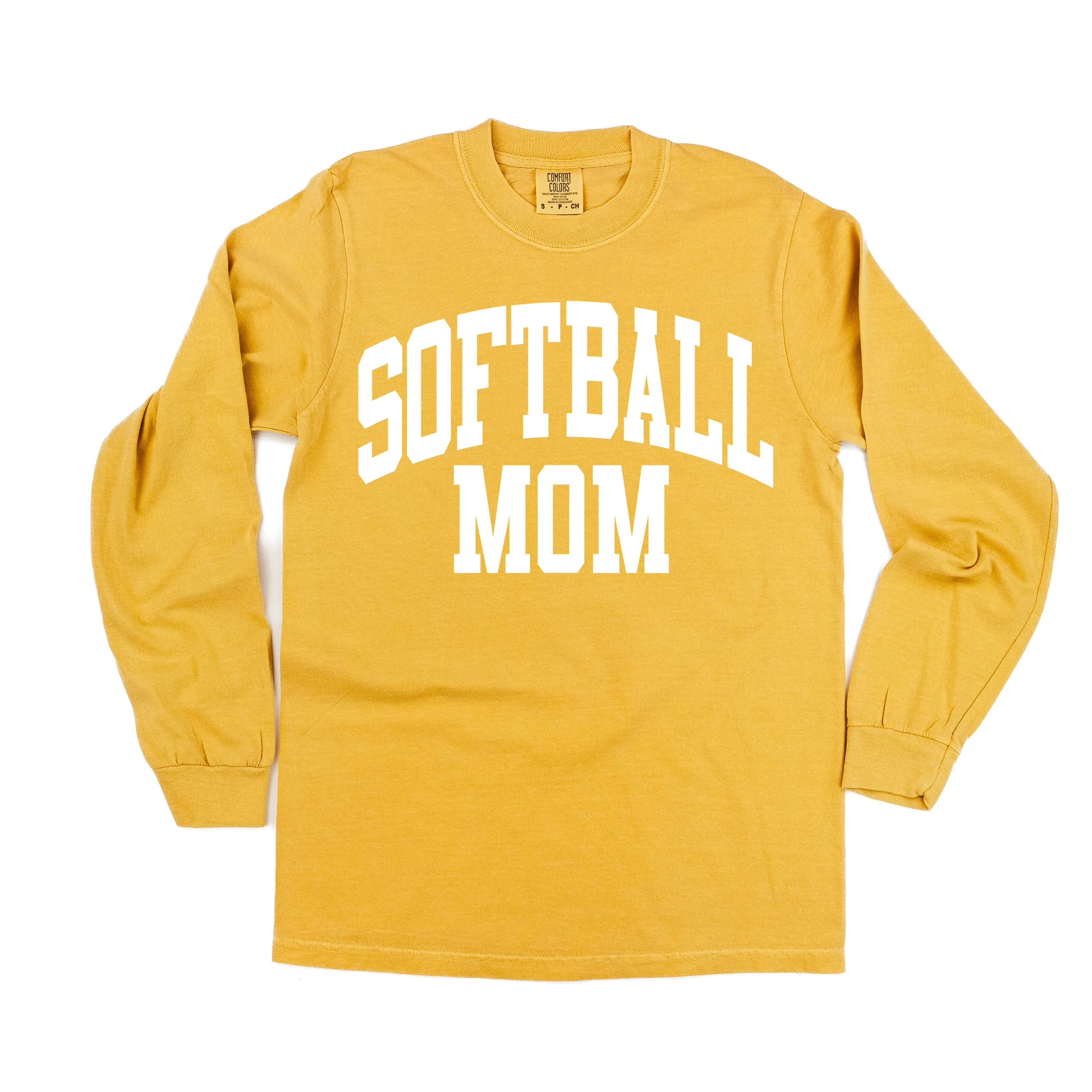 Varsity Style - SOFTBALL MOM - LONG SLEEVE COMFORT COLORS TEE