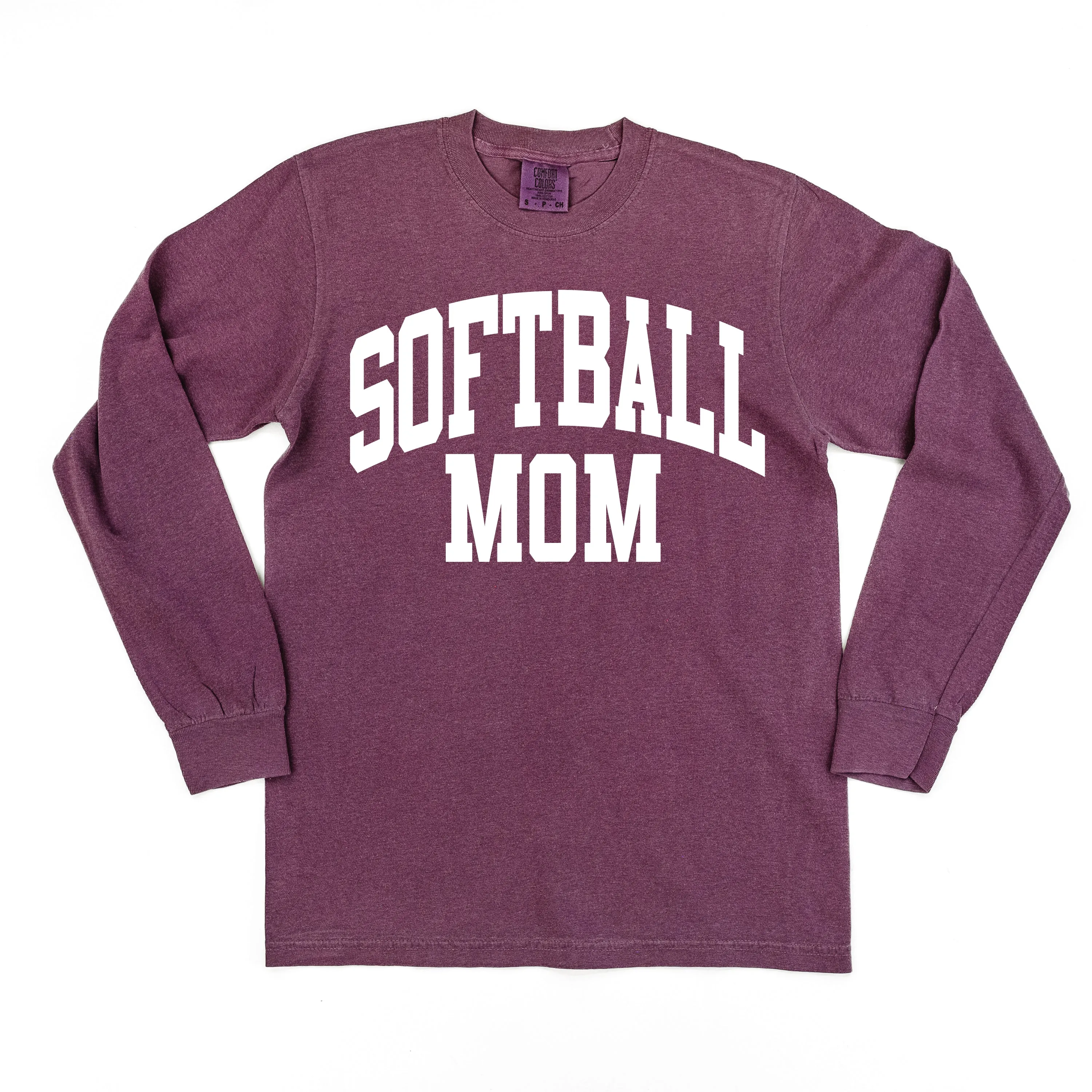 Varsity Style - SOFTBALL MOM - LONG SLEEVE COMFORT COLORS TEE