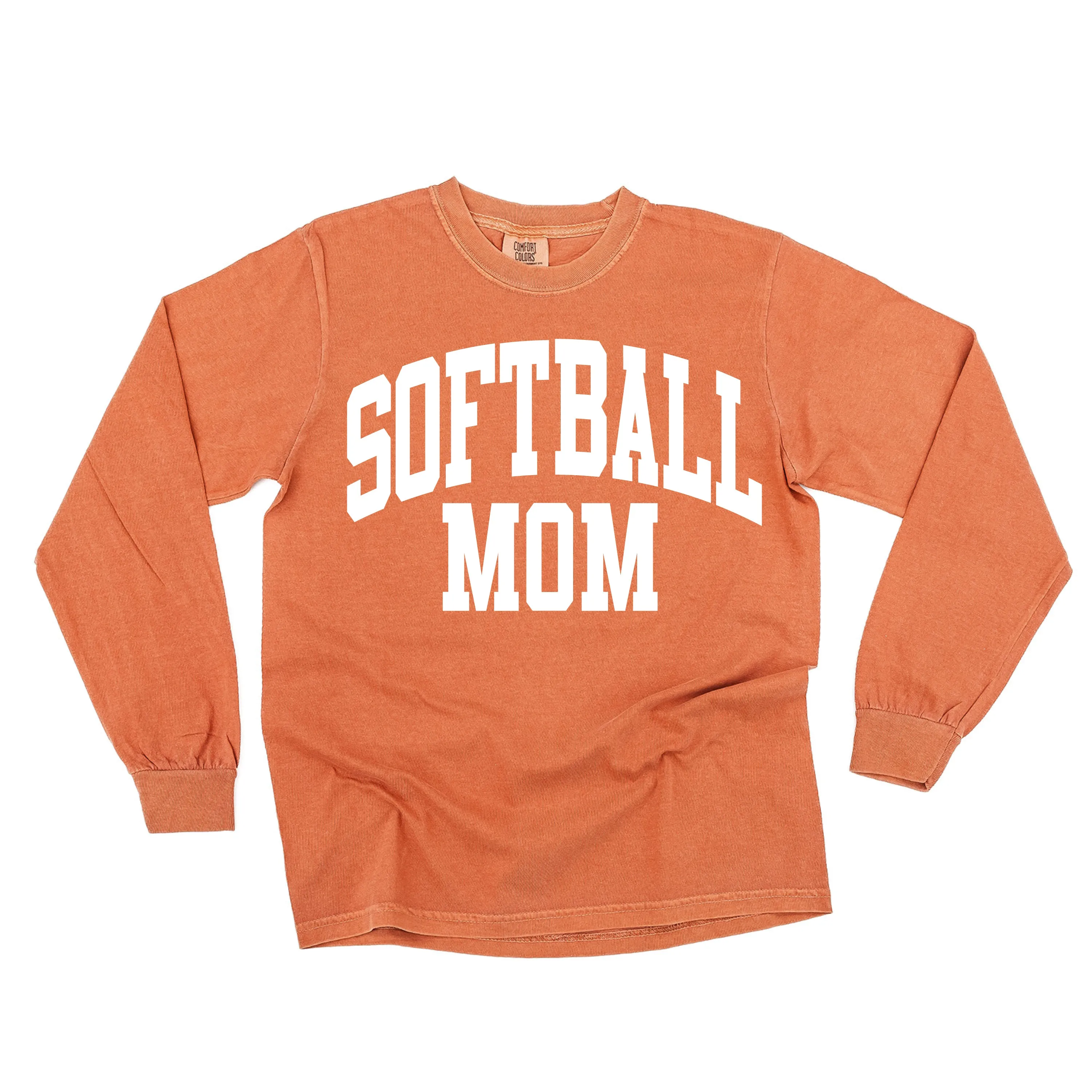 Varsity Style - SOFTBALL MOM - LONG SLEEVE COMFORT COLORS TEE
