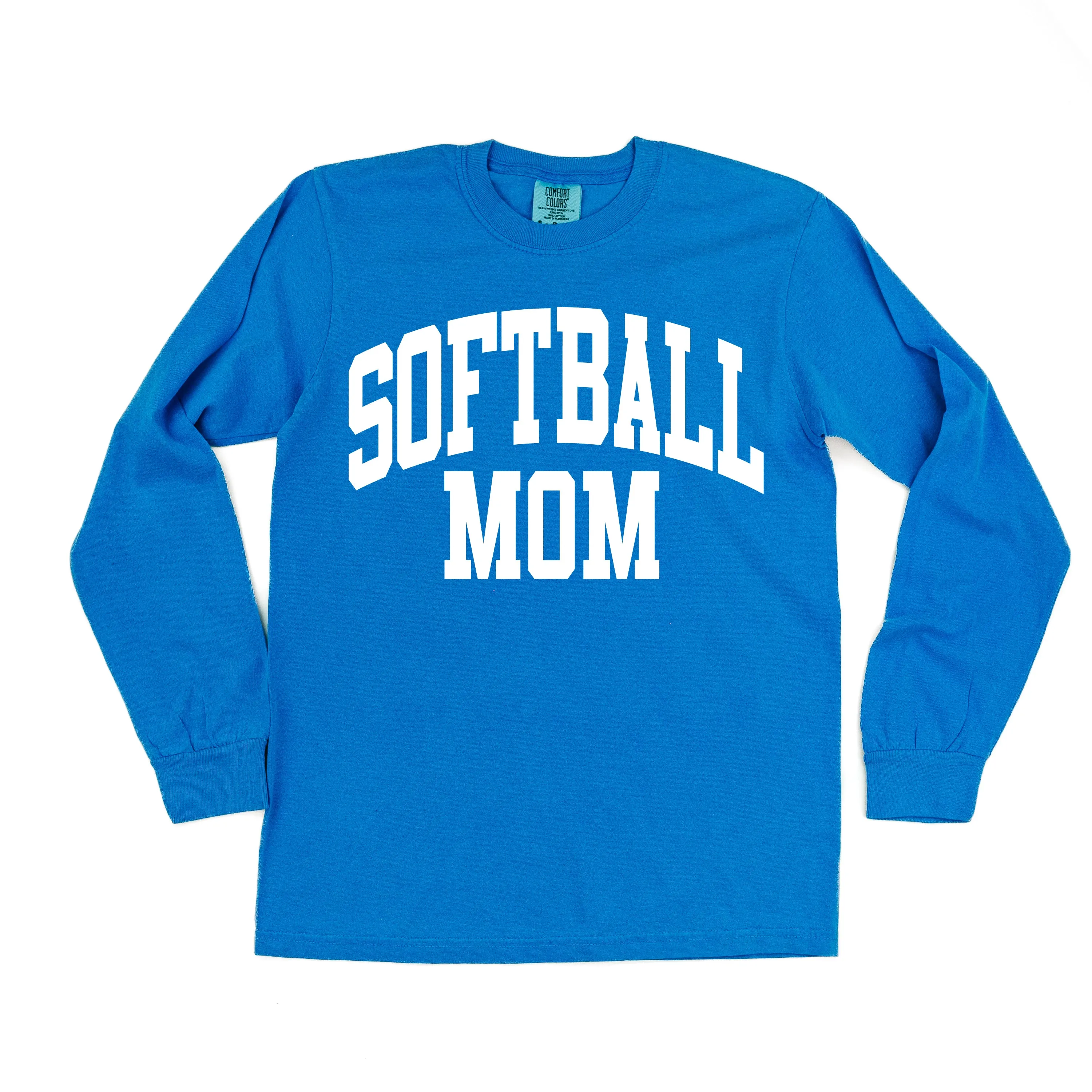 Varsity Style - SOFTBALL MOM - LONG SLEEVE COMFORT COLORS TEE