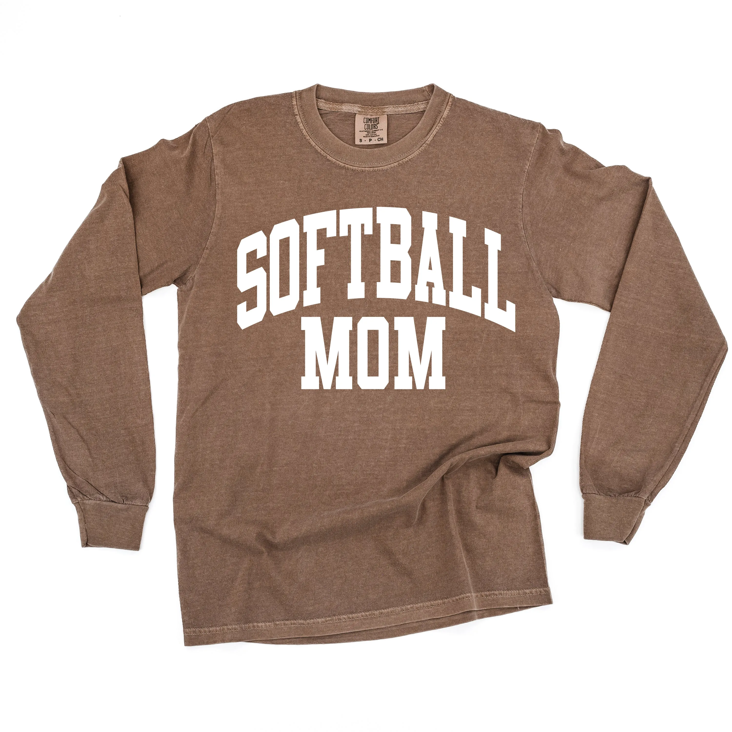 Varsity Style - SOFTBALL MOM - LONG SLEEVE COMFORT COLORS TEE