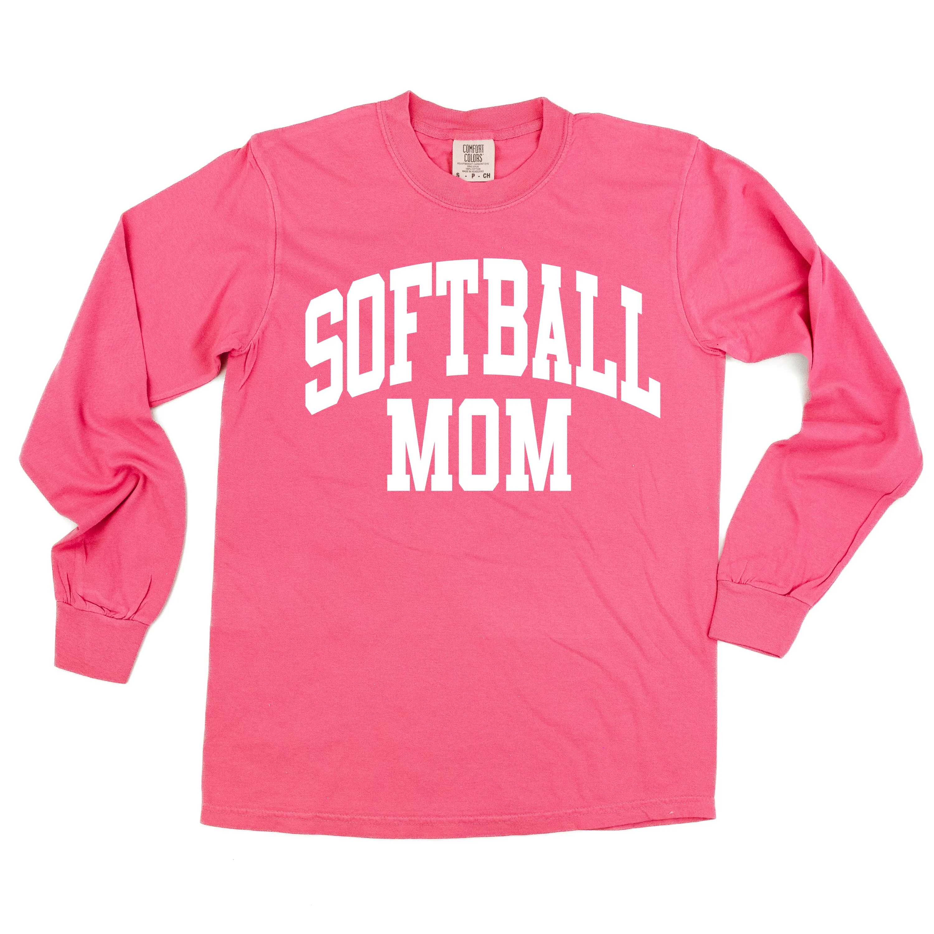 Varsity Style - SOFTBALL MOM - LONG SLEEVE COMFORT COLORS TEE
