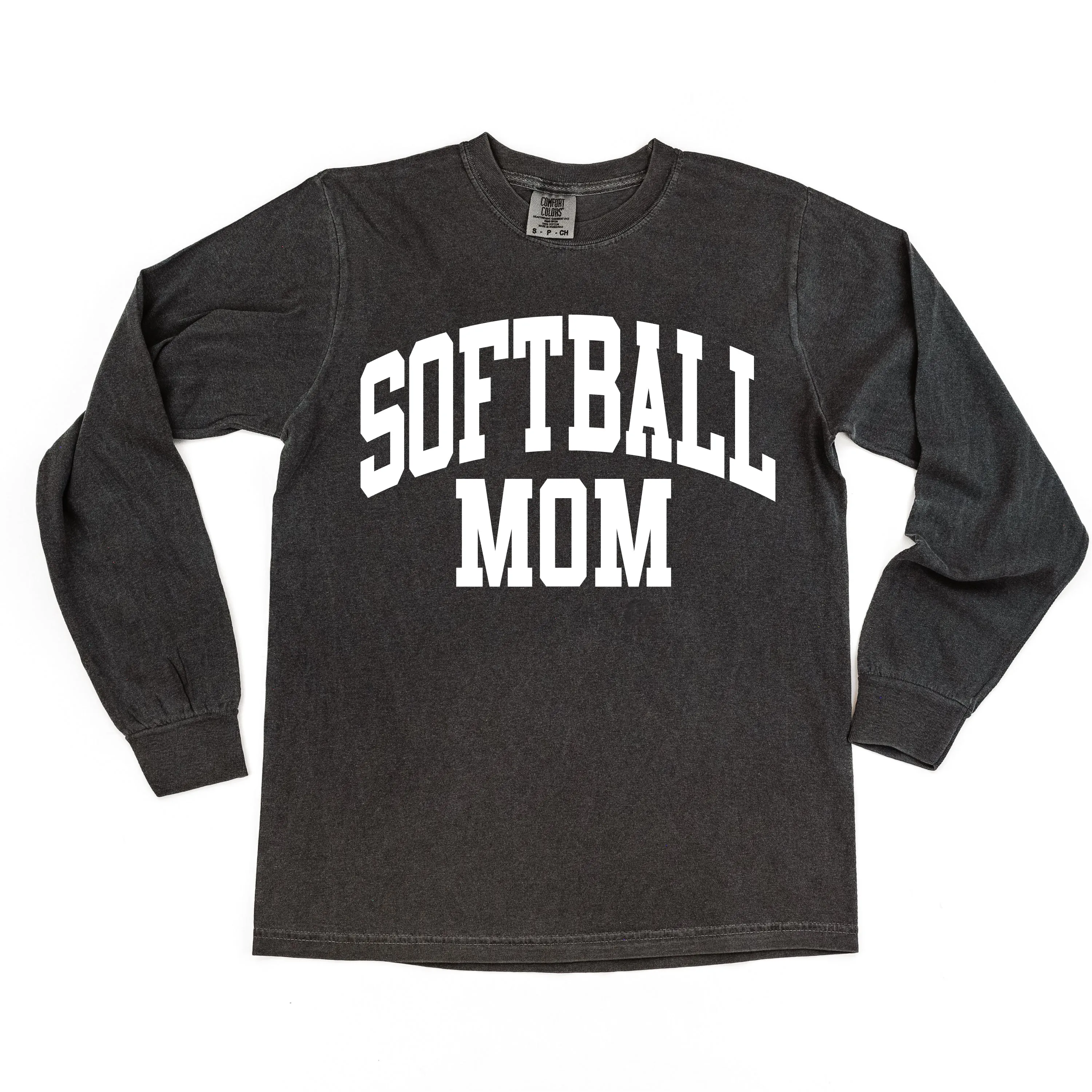 Varsity Style - SOFTBALL MOM - LONG SLEEVE COMFORT COLORS TEE