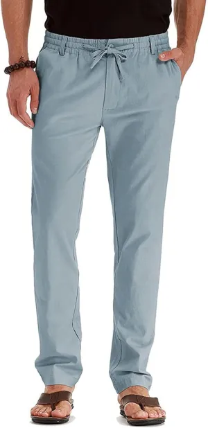 Vickyleb Men's Hiking Pants Relaxed Fit Lightweight Quick Dry Stretch Joggers Running Workout Casual Drawstring Trousers
