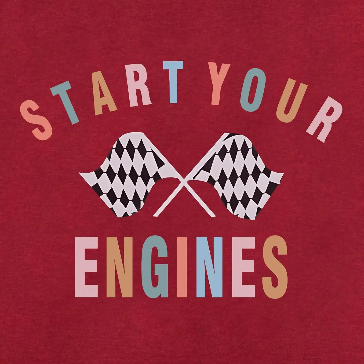 Vintage Racing Shirt Checkered Flag Graphic Tees Womens Start Your Engines Tshirt Race Day Shirts Short Sleeve Tops