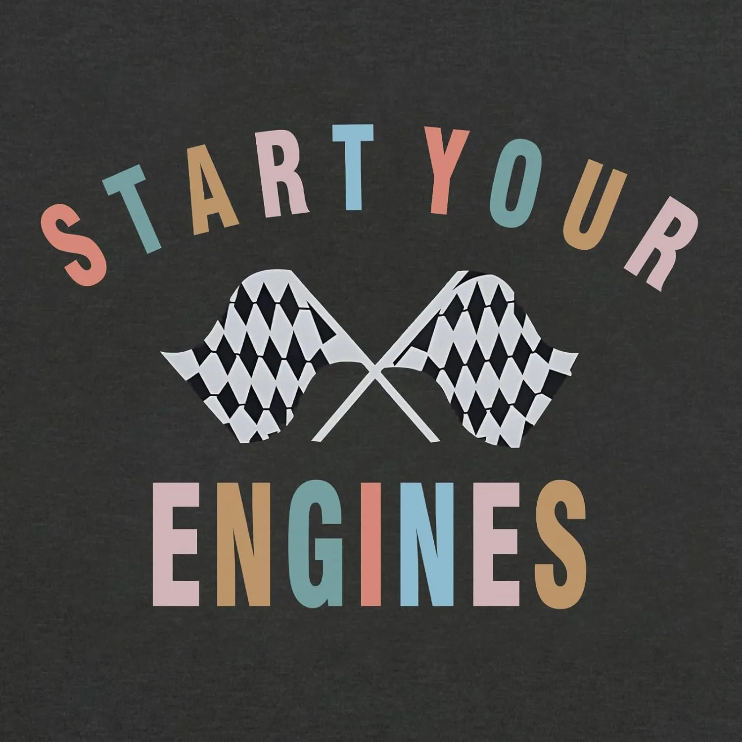 Vintage Racing Shirt Checkered Flag Graphic Tees Womens Start Your Engines Tshirt Race Day Shirts Short Sleeve Tops