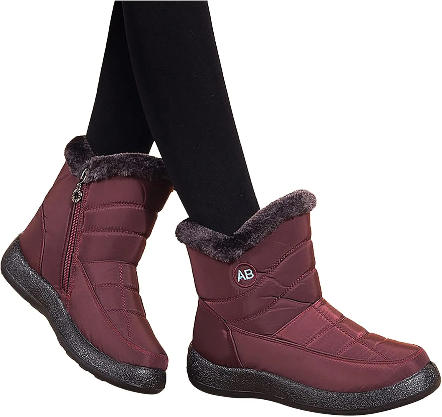 Waterproof Snow Boots for Women Cute Womens Black Snow Boots Slip on Womens Winter Boots 8.5 Wide Winter Snow Boots Womens Winter Hiking Boots Waterproof