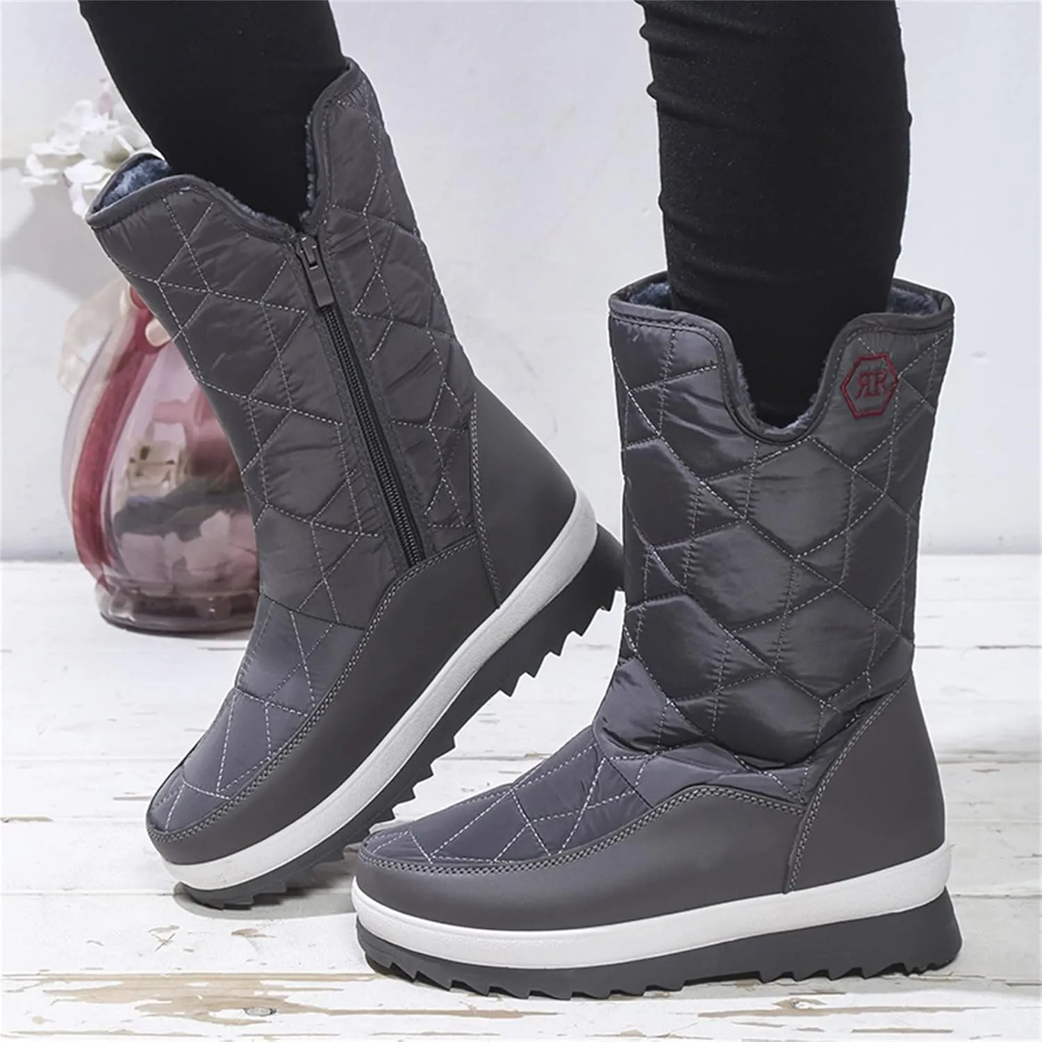 Waterproof Winter Boots Women Wide Snow Boots for Women Cute Ankle Extra Wide Width Women's Winter Boots Outdoor Boots Women 9.5 Botas Para El Frio De Mujer Largas