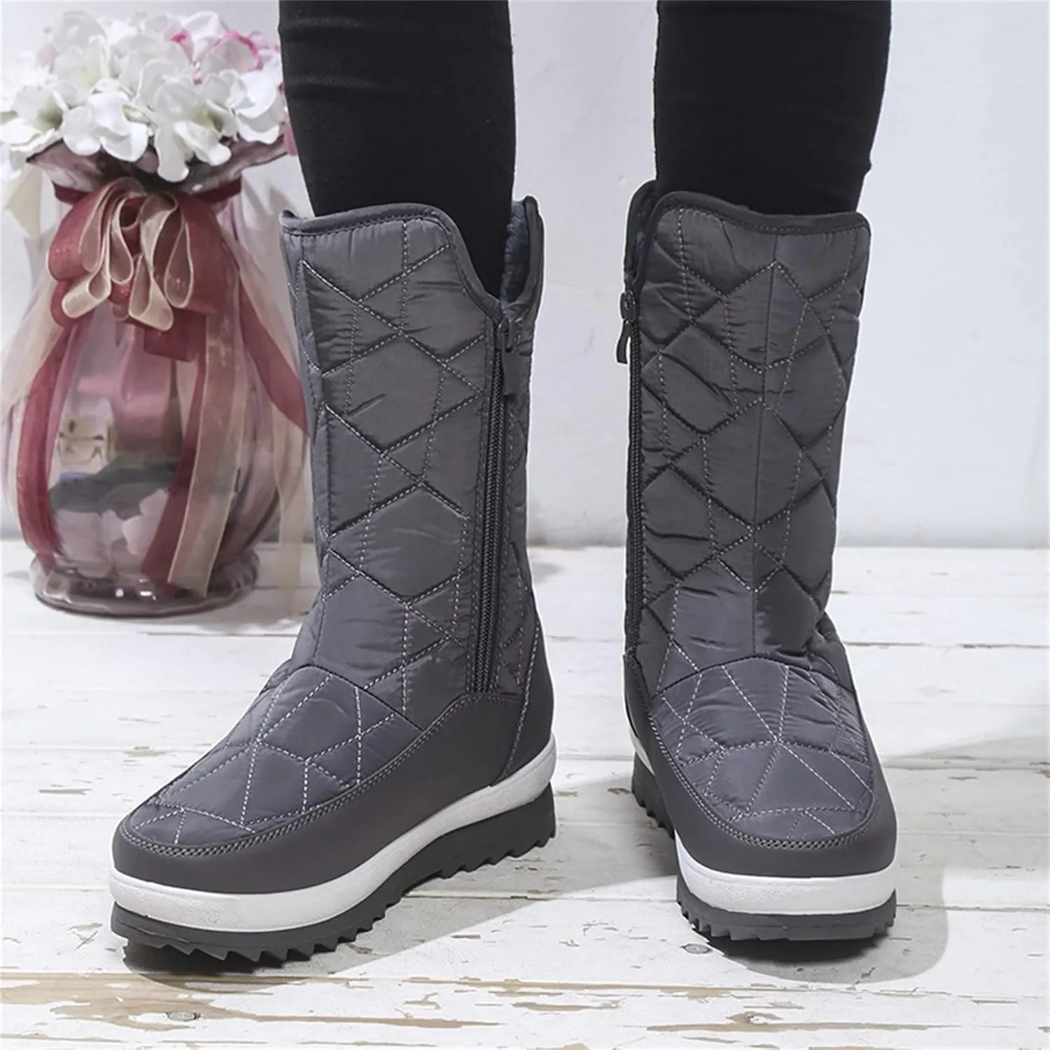 Waterproof Winter Boots Women Wide Snow Boots for Women Cute Ankle Extra Wide Width Women's Winter Boots Outdoor Boots Women 9.5 Botas Para El Frio De Mujer Largas
