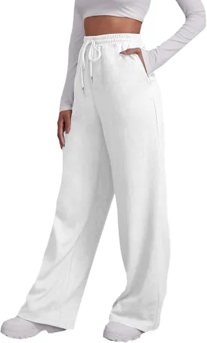 Wide Leg Sweatpants Women 2024 High Waist Casual Joggers with Pockets Loose Lightweight Soft Comfy Straight Yoga Sweat Pants