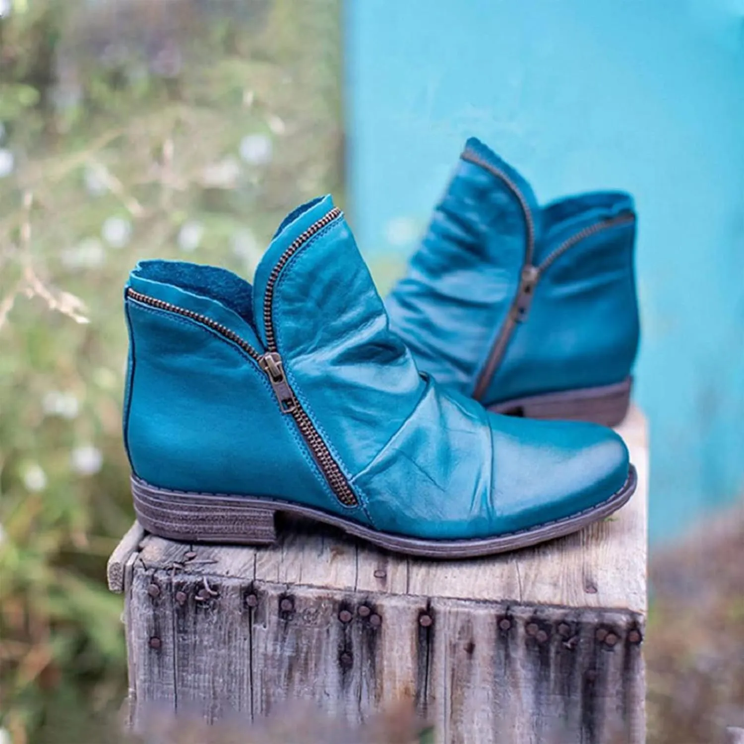 Wide Width Ankle Boots for Women,Side Zipper Low Heel Almond Toe Chelsea Booties Comfy Slip-On Daily Walking Work Shoes Warm Fabric Winter Fall Booties Lightweight Hiking Boots