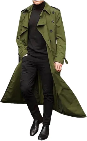 Windbreaker Jackets for Men Classic Loose Long Casual Trendy Solid Jacket