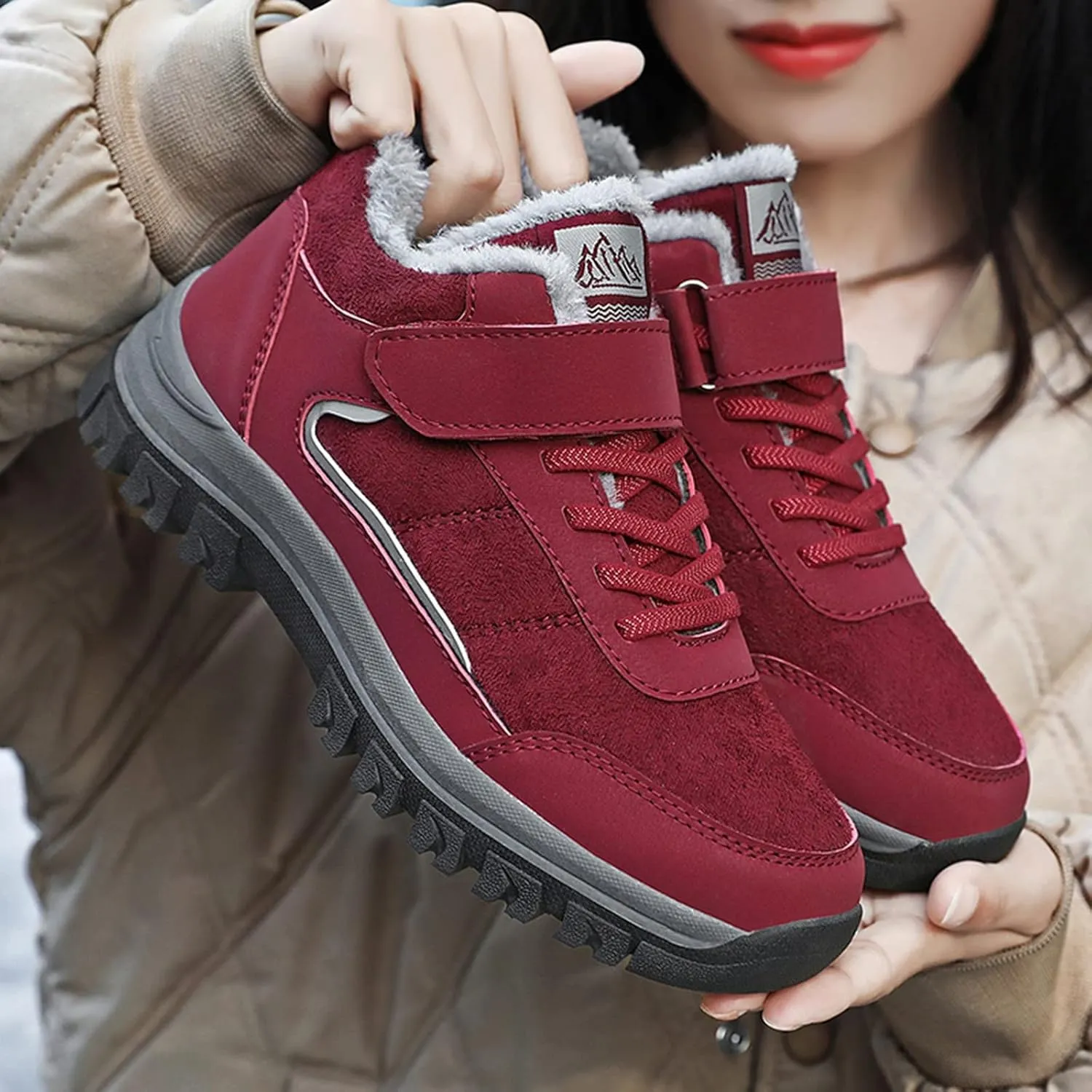 Winter Boots for Women Fashion Size 12 Lightweight Women Snow Boots Calf High Fur Boots for Women Winter Ankle Women Brown Boots Outdoor Waterproof Boots for Women Winter Hiking