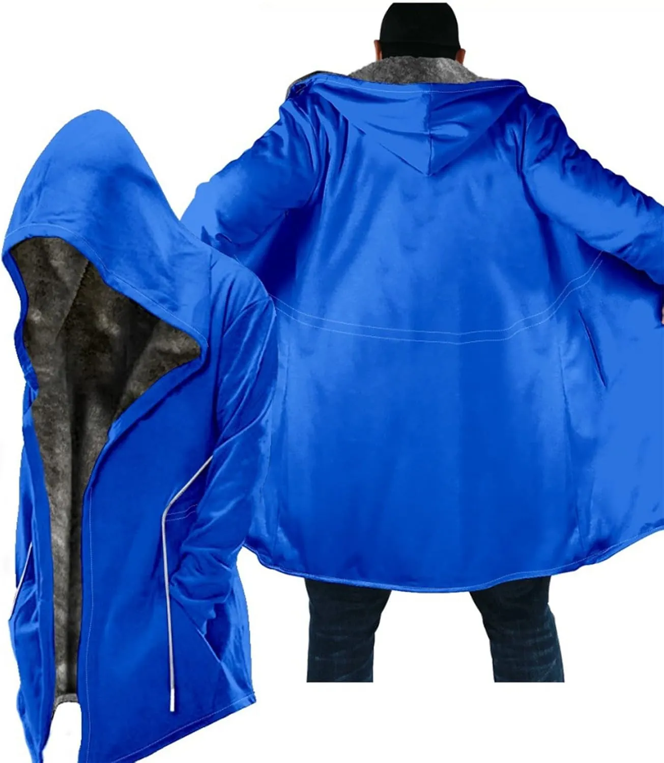 Winter Coats for Men With Hood Long Sleeve Heavyweight Warm Fleece Jacket, M-6XL