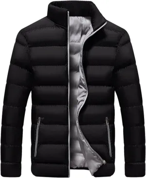Winter Jackets for Men - Lightweight Puffer Quilted Jacket, Packable Down Coat, Stand Up Collar