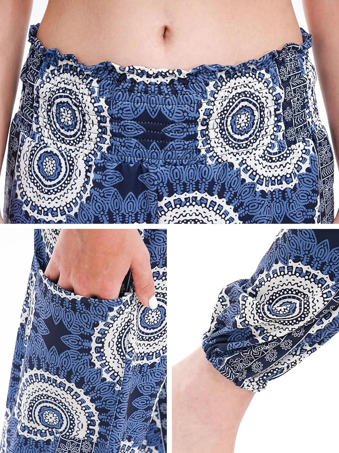 Women Boho Palazzo Pants High Waist Wide Leg Casual Lounge Pant Hippie Harem Yoga Trousers Clothes