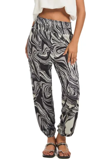 Women Boho Palazzo Pants High Waist Wide Leg Casual Lounge Pant Hippie Harem Yoga Trousers Clothes