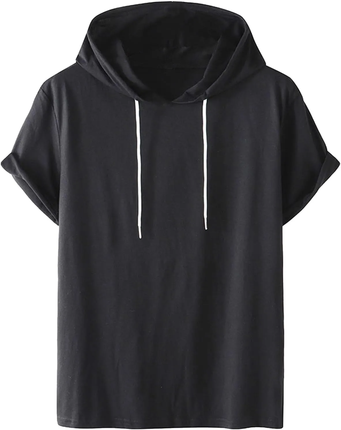 Women Casual Athletic Tops Summer Short Sleeve Hoodie Sweatshirts Spring Drawstring Hooded Pullover Sports Tops