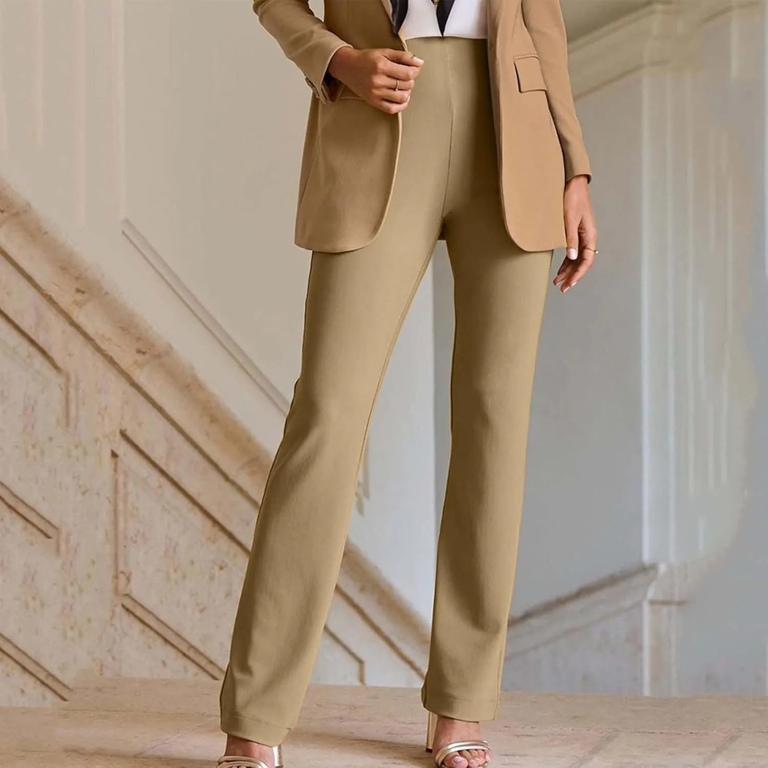 Women Dress Pants Trouser Slack High Waist Stretch Bootcut Pant Tall, Petite, Regular for Work Office Business Casual