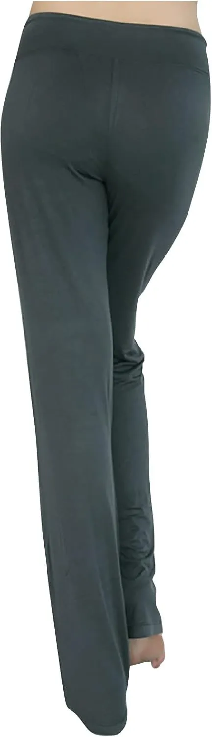 Women High Rise Yoga Leggings, Ladies Plus Size Loose Flare Trousers Drawstring Wide Leg Pants Stretchy Sweatpants