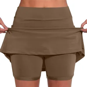Women's Athletic Skirt Shorts Casual Stretchy Skinny Thigh High Summer Outfit Everyday Wear Skirt Comfort Pants 2025