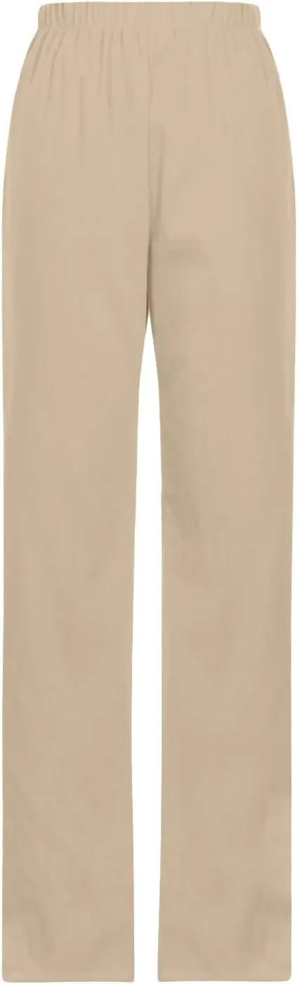 Women's Boho Floral Cotton Linen Casual Vacation Pants Summer High Waisted Baggy Beach Lounge Trousers with Pockets