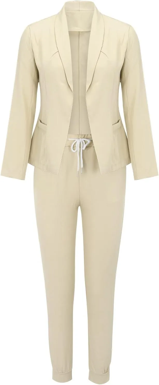 Women's Business Blazer Pant Suit Set For Work Long Sleeve Blazer and Pencil Pant Outfits 2025 Fashion Formal Sets