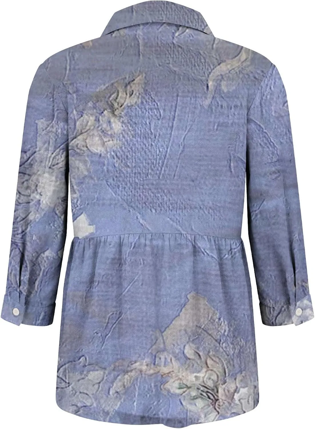 Womens Button Down Shirt Linen Shirt Roll Up Sleeve Down Blouses Tops Blue for Women Chambray Button