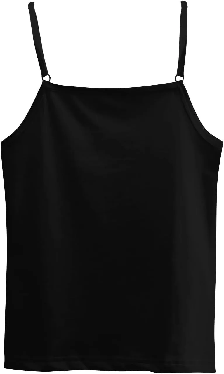 Womens Camisole Tank Tops Flowy Scoop Neck Cute Summer Tops Casual Adjustable Spaghetti Straps Sleeveless Shirts