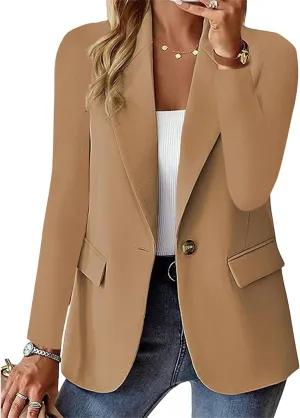 Women's Casual Blazers Jacket Long Sleeve Open Front Work Office Blazer Fashion Suit Jackets Spring Summer Cardigan