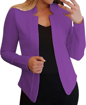 Womens Casual Pocketed Office Blazers Draped Open Front Cardigans Jacket Work Suit Tan Wool Trench Coat Women