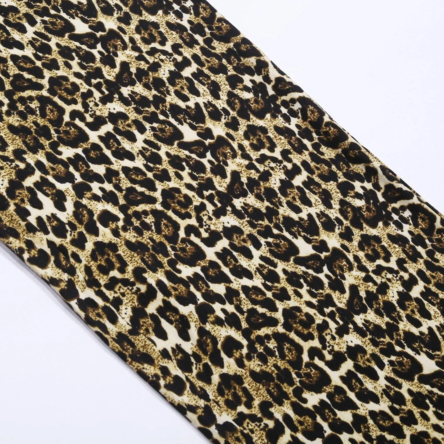 Women's Drawstring Waist Leopard Print Trousers Elastic High Waist Wide Leg Long Pants Comfy Casual Lounge Pants