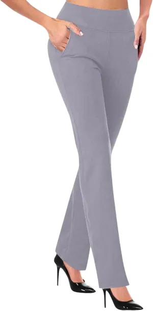 Womens Dress Pants High Waist Pull On Stretchy Professional Formal Work Business Office Casual Trousers Slacks
