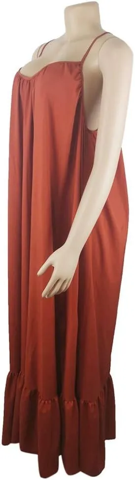 Womens Elegant Sleeveless Color Block Pleated Maxi Dress Low Cut Patchwork Swing Dress High Waist A Line Flowy Sling Dress