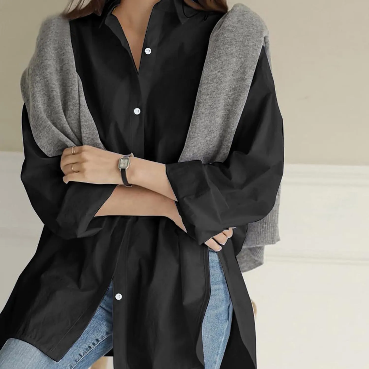 Women's Ethnic Embroidered Floral Shirt Collar Button Summer Loose Short Sleeved Blouse Cotton Linen Tops
