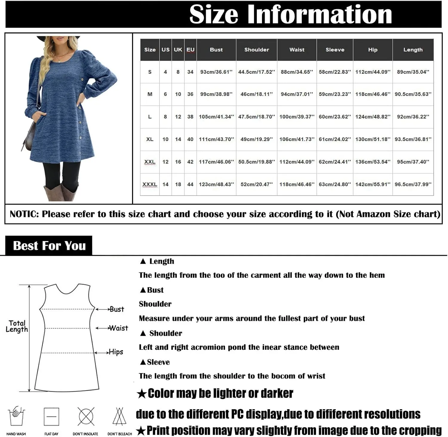 Women's Fall Flowy Casual Long Sleeve Crew Neck Button Solid Wedding Guest Dress