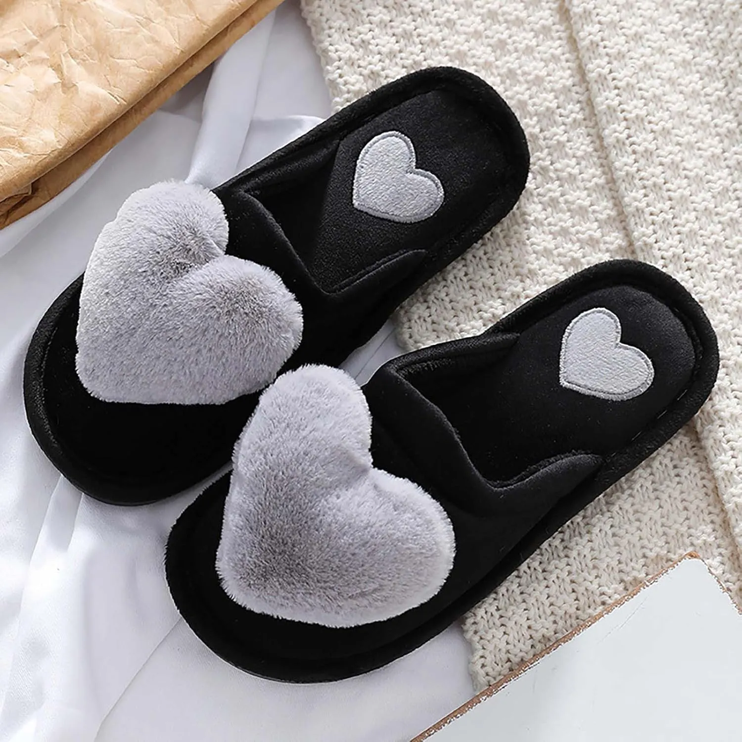 Womens Fuzzy Fluffy Cozy Warm Super Soft Slippers - Winter Indoor Plush Slippers for Men & Women - Anime Christmas Snow Globes Gifts 2023