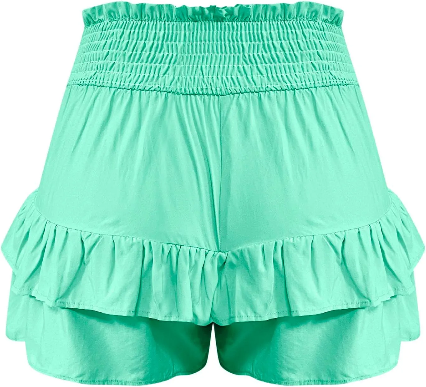 Women's High Waisted Pleated Skirts Boho Ruffle Tiered Shorts Beach Vacation Short Summer Comfy Flowy Skirt
