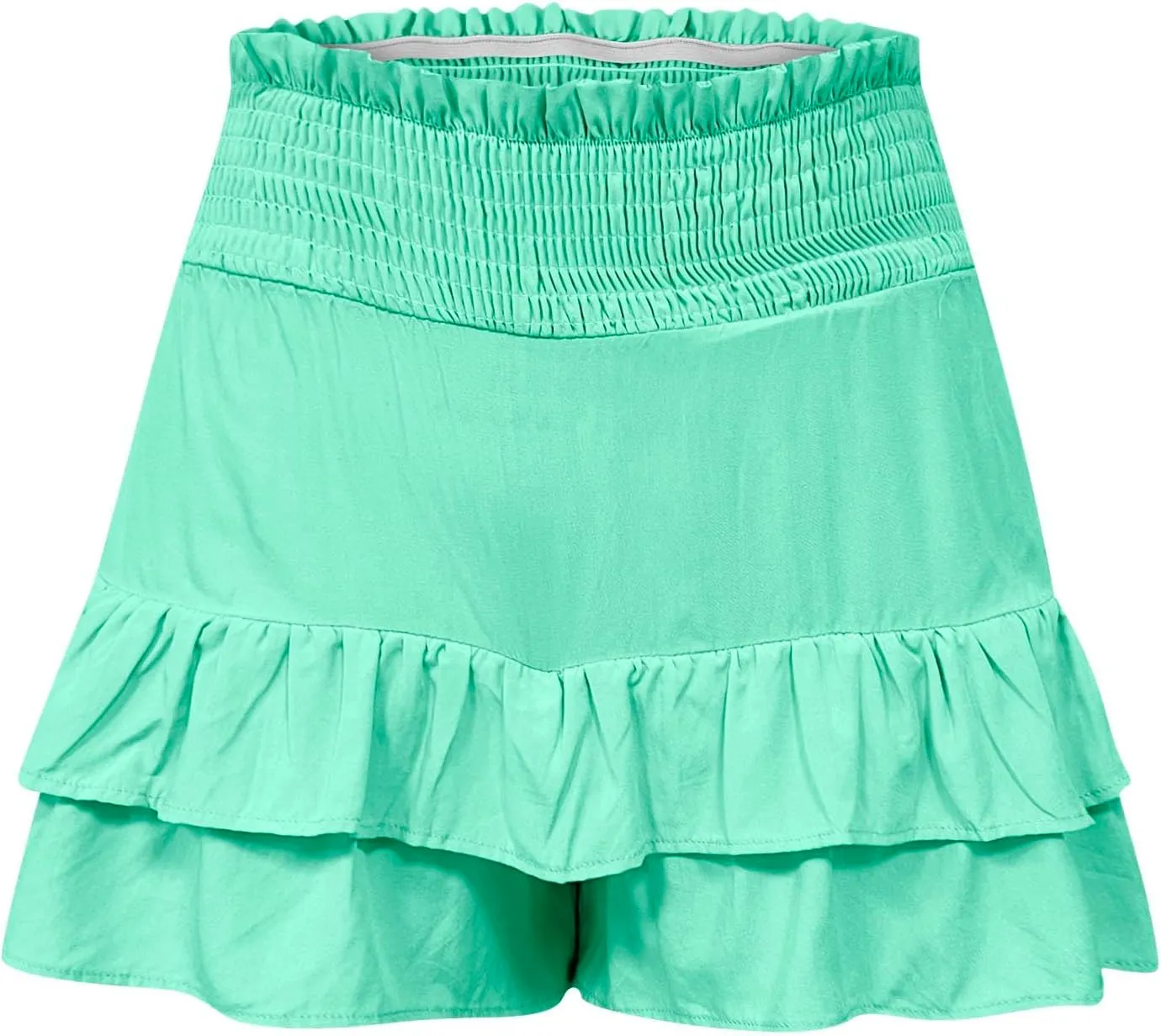 Women's High Waisted Pleated Skirts Boho Ruffle Tiered Shorts Beach Vacation Short Summer Comfy Flowy Skirt