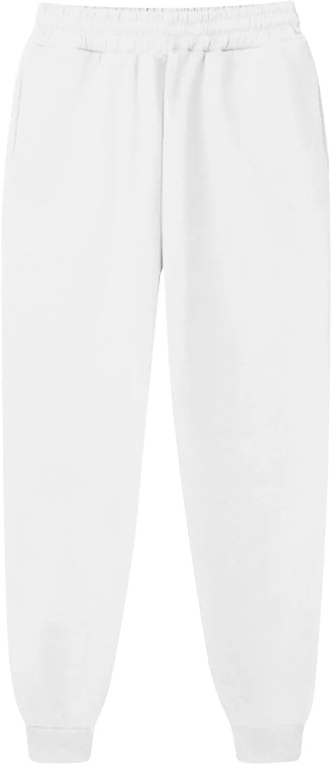 Womens High Waisted Sweatpants with Pockets 2024 Fall Y2k Jogger Pants Baggy Lounge Trousers Cinch Bottom Sweatpants