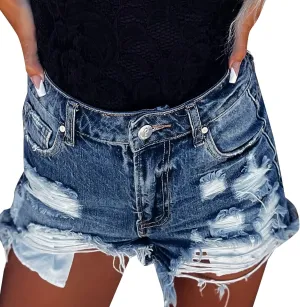 Womens Jean Shorts Mid Rise Stretchy Summer Wide Straight Leg Denim Short Pants Relaxed Fit Shorts with Pockets