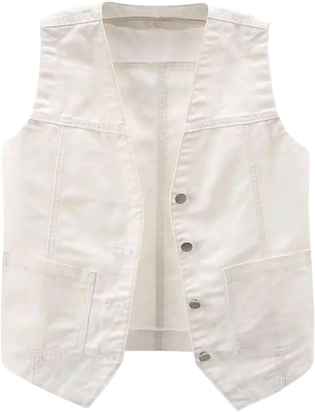 Womens Jean Vest Jackets Lightweight Sleeveless Denim Jackets Button Down Casual Fashion 2024 Fall Fashion Vest Coat
