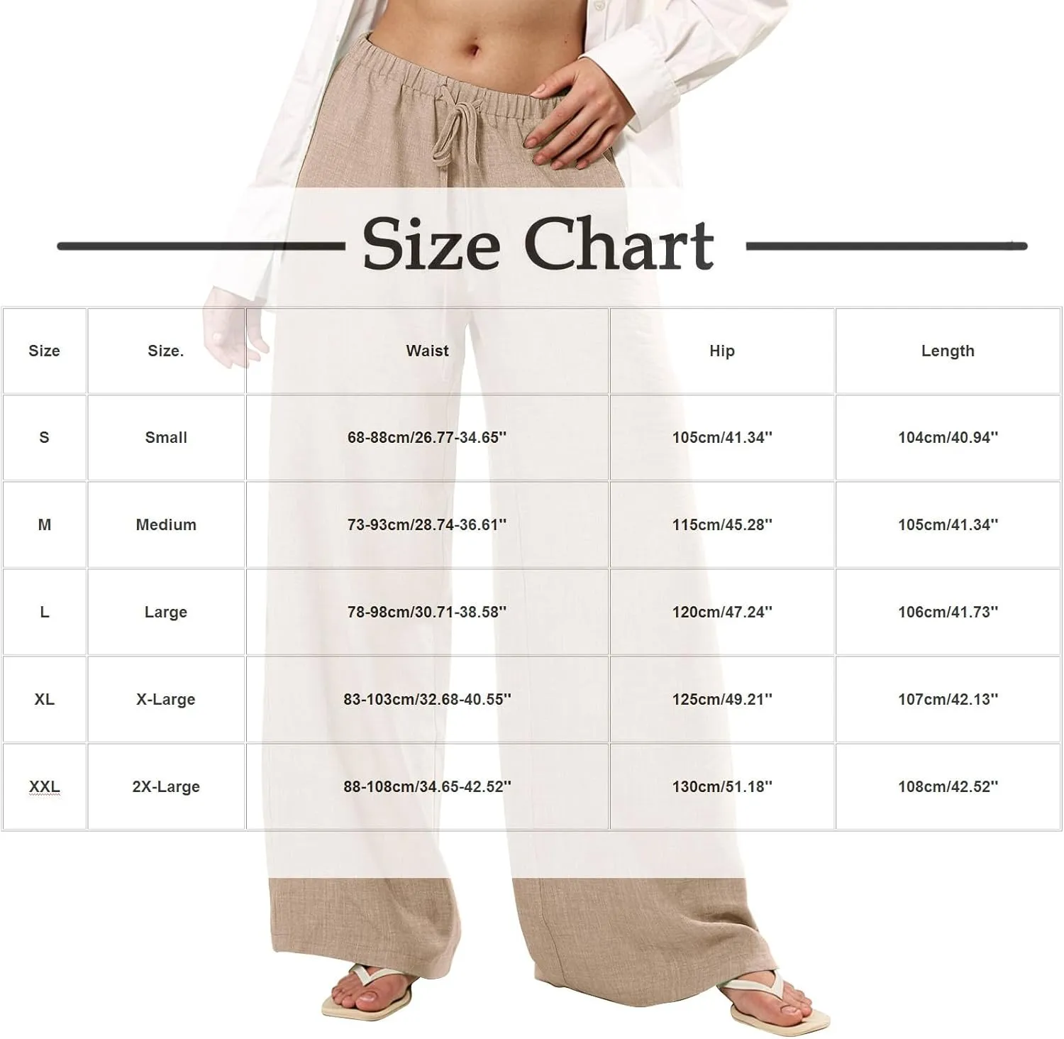 Women's Linen Pants 2025 Casual Beach Flowy Wide Leg Pants Elastic Waisted Tie Knot Palazzo Trousers with Pockets