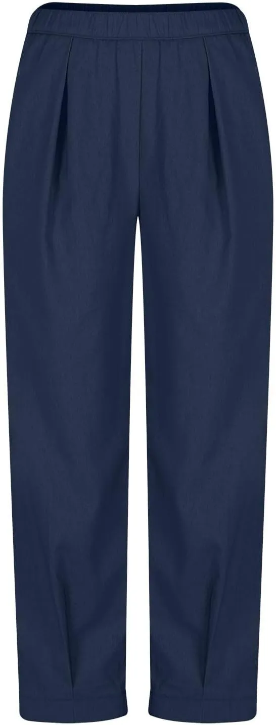 Women's Linen Summer Harem Pants High Waisted Baggy Beach Palazzo Cargo Pants Ankle Length Trouser Slacks with Pocket