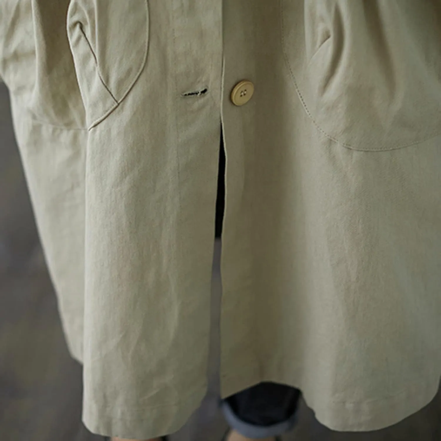 Womens Long Breasted Trench Coat Midi Length Overcoat Jacket Women Anorak