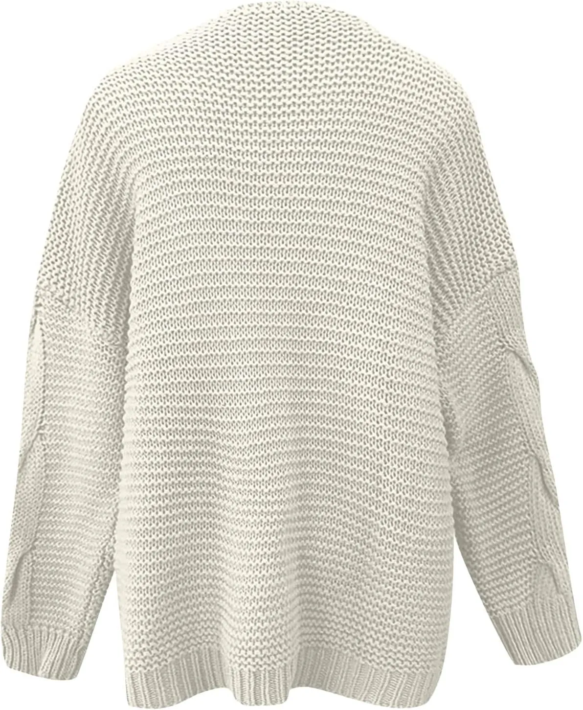 Womens Long Sleeve Chunky Knit Cardigan Open Front Cozy Oversized Sweater Coat Fashion Solid Loungewear with Pocket