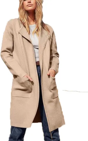 Women's Oversized Open Front Long Cardigans Casual Jacket Coats Long Sleeve Cable Knit Sweaters Outerwear for Fall