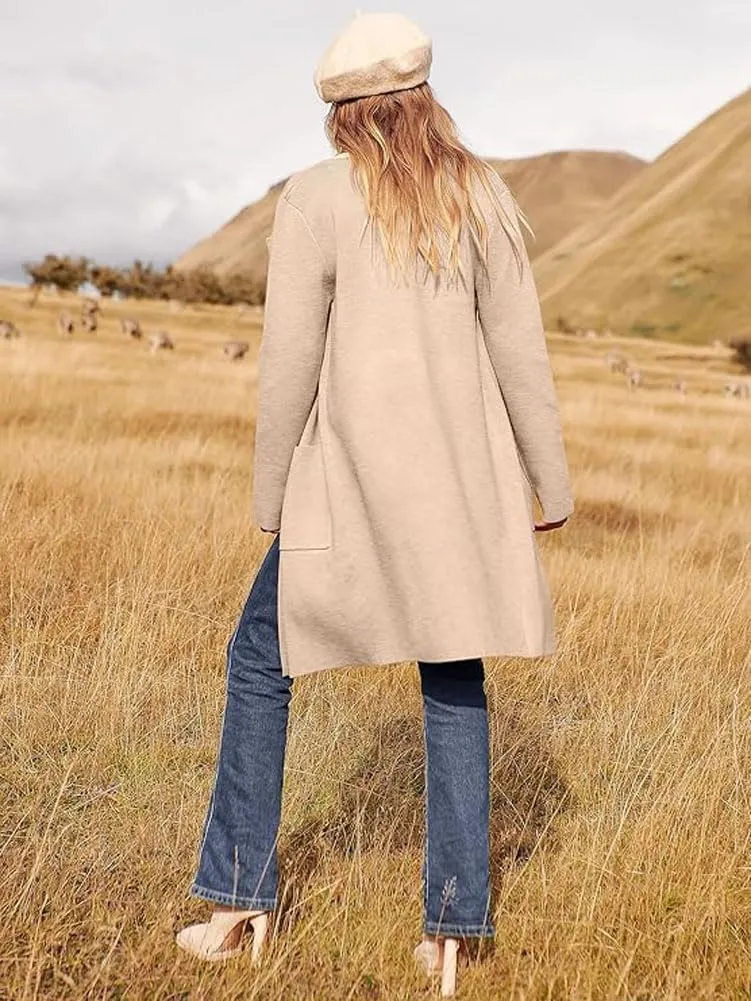 Women's Oversized Open Front Long Cardigans Casual Jacket Coats Long Sleeve Cable Knit Sweaters Outerwear for Fall