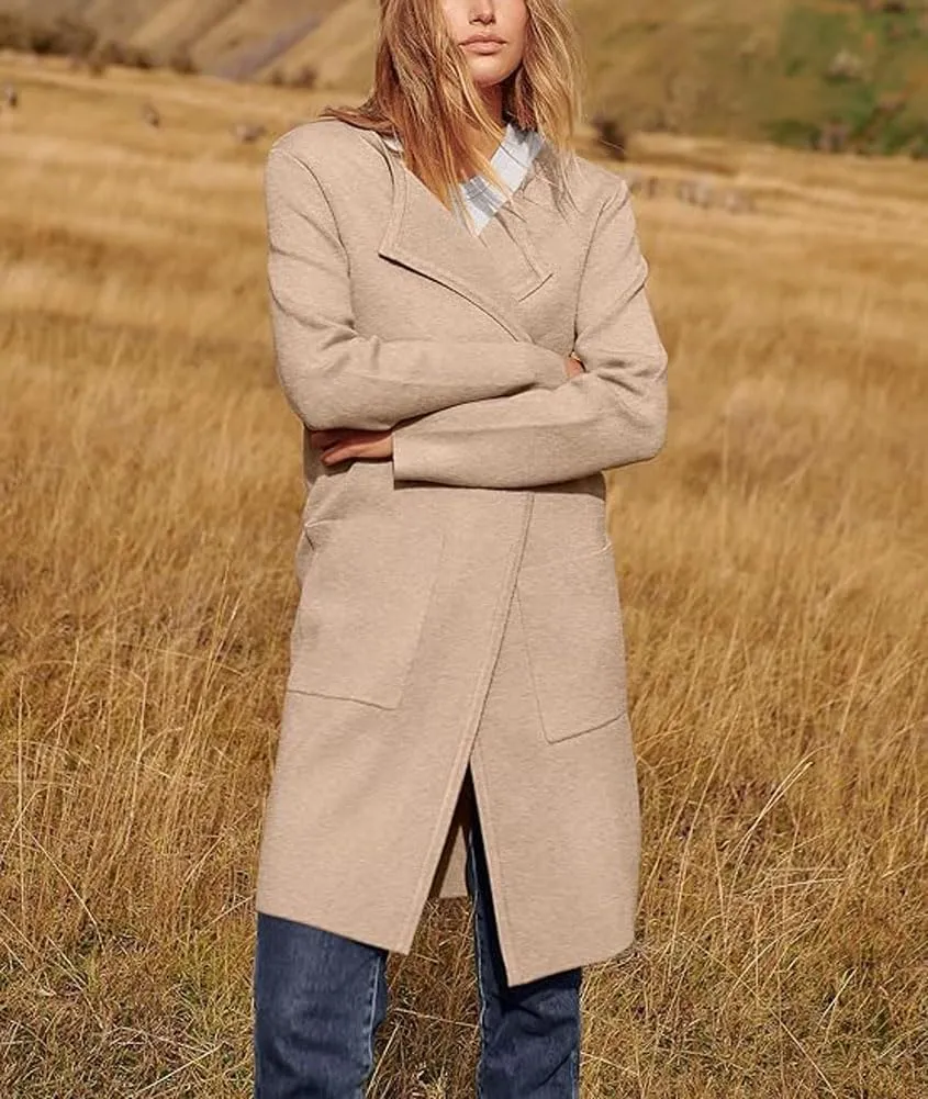 Women's Oversized Open Front Long Cardigans Casual Jacket Coats Long Sleeve Cable Knit Sweaters Outerwear for Fall