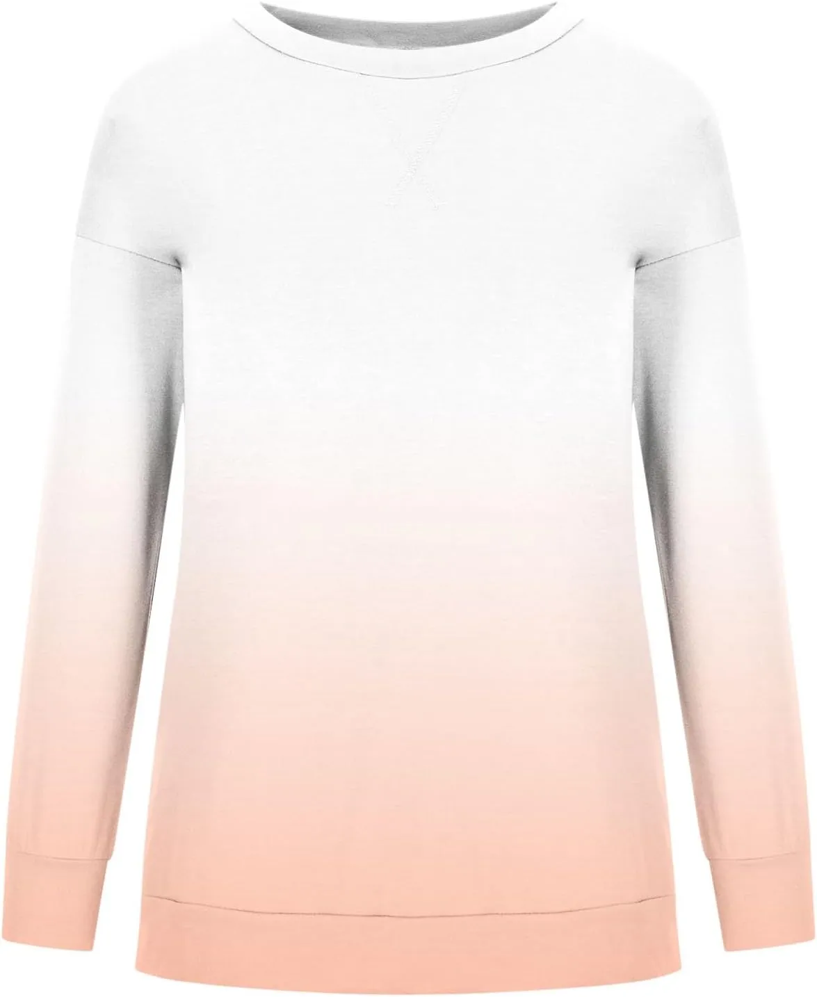 Womens Oversized Sweatshirts Hoodies Casual Long Sleeve Crew Neck Pullover Tops Fashion Gradient Color Sweater
